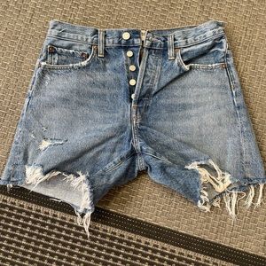 agolde denim shorts; size 27